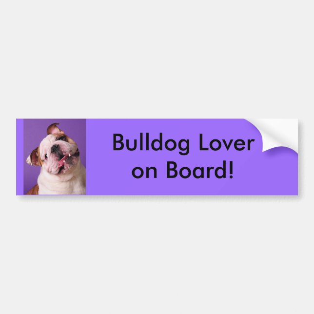 Autocollant De Voiture Amant de bouledogue à bord ! (Devant)