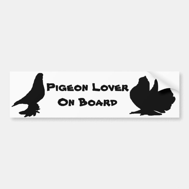 Autocollant De Voiture Amant de pigeon à bord (Devant)