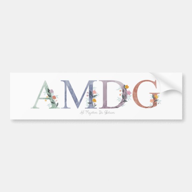 Autocollant De Voiture AMDG catholique (Devant)