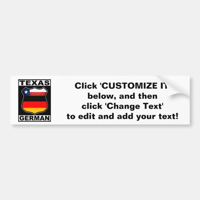 Autocollant De Voiture Américain allemand du Texas (Devant)