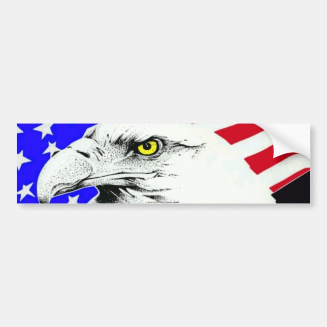 AUTOCOLLANT DE VOITURE AMÉRICAIN EAGLE ET DRAPEAU (Devant)
