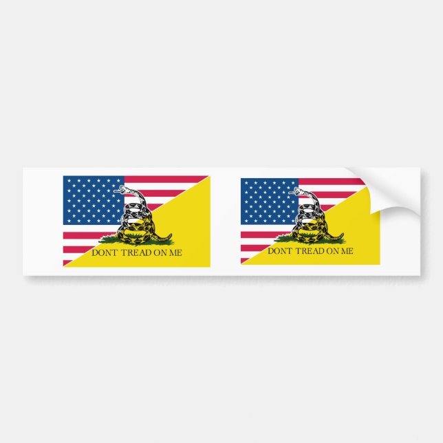 Autocollant De Voiture Américain et drapeau de Gadsden (Devant)