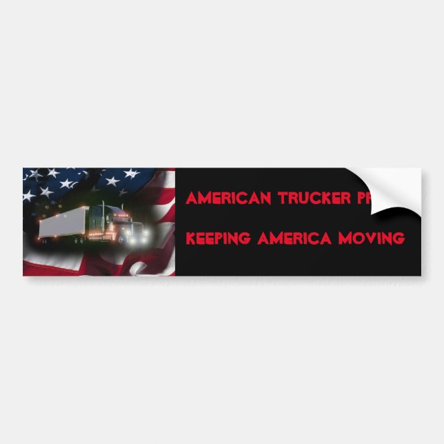 Autocollant De Voiture American Trucker Pride (Devant)