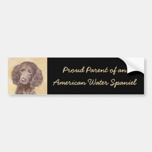 Autocollant De Voiture American Water Spaniel Peinture - Original Dog Art