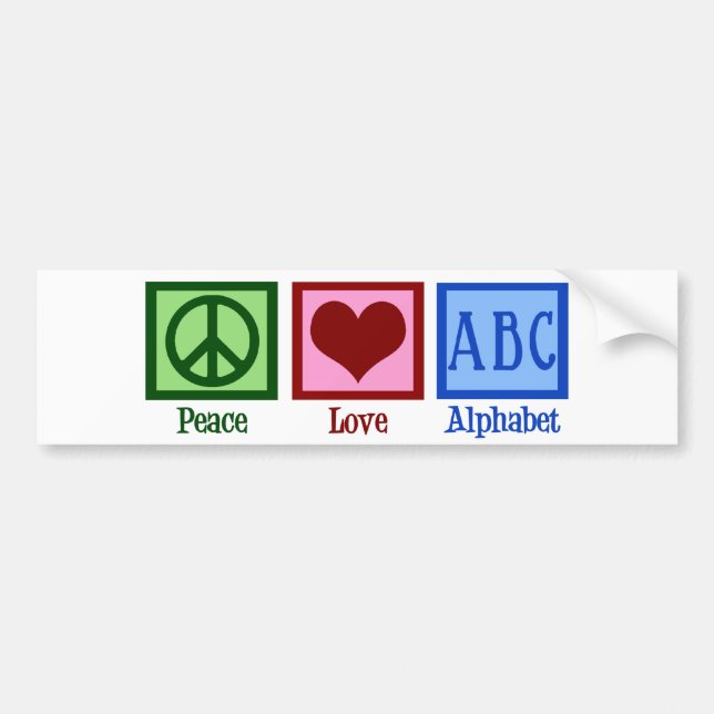 Autocollant De Voiture Amour ABC de paix (Devant)