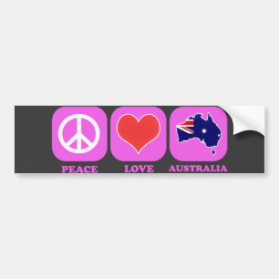 Autocollant De Voiture Amour Australie de paix