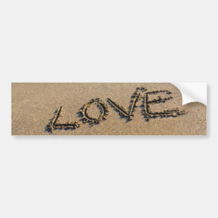 Autocollant De Voiture Amour dans le sable Bumper Sticker écrit