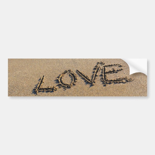Autocollant De Voiture Amour dans le sable Bumper Sticker écrit (Devant)