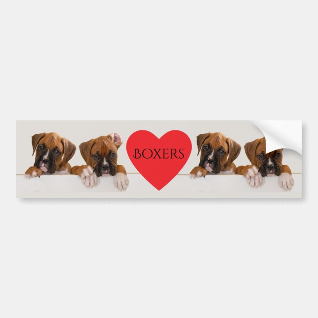 Autocollant De Voiture Amour de boxeur (Devant)