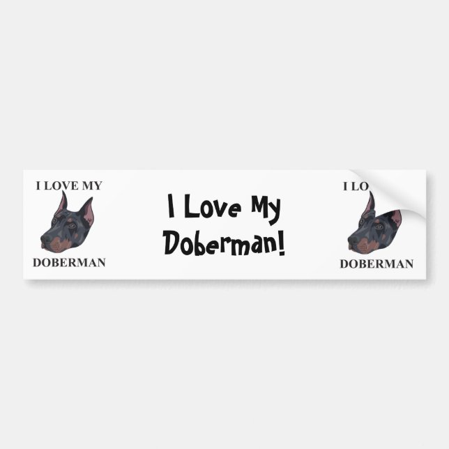 Autocollant De Voiture Amour de dobermann (Devant)