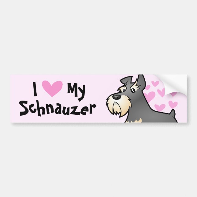 Autocollant De Voiture Amour de Schnauzer (Devant)