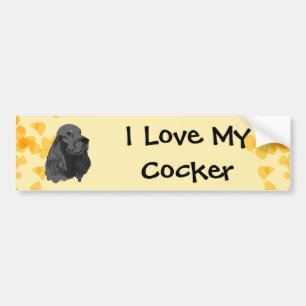 Autocollant De Voiture Amour du ~ I de cocker mon cocker noir