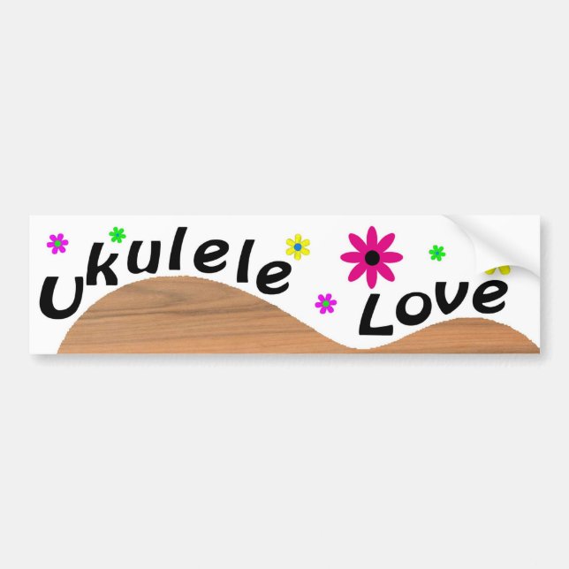 Autocollant De Voiture Amour d'ukulélé (Devant)