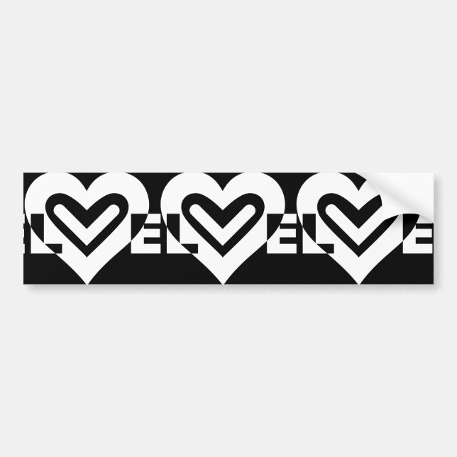 Autocollant De Voiture Amour en blanc (Devant)