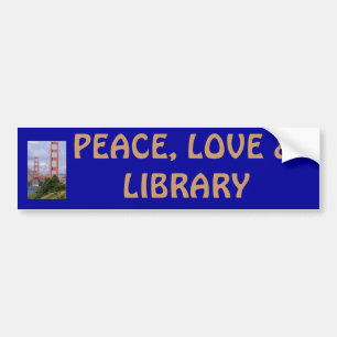 AUTOCOLLANT DE VOITURE AMOUR ET BIBLIOTHÈQUE DE PAIX