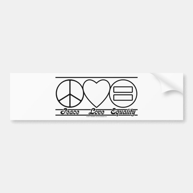 Autocollant De Voiture Amour et égalité de paix (Devant)