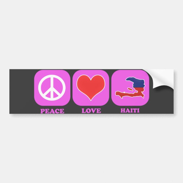 Autocollant De Voiture Amour Haïti de paix (Devant)