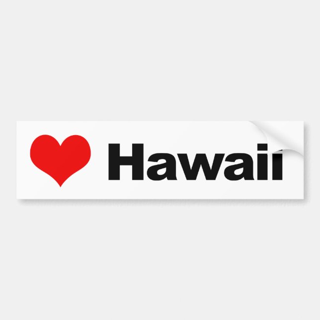 Autocollant De Voiture Amour Hawaï (Devant)