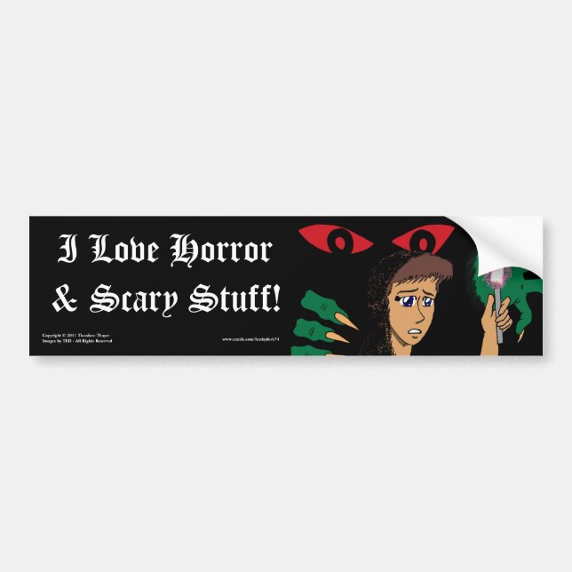 Autocollant De Voiture Amour Horreur et Stuff effrayant (Devant)