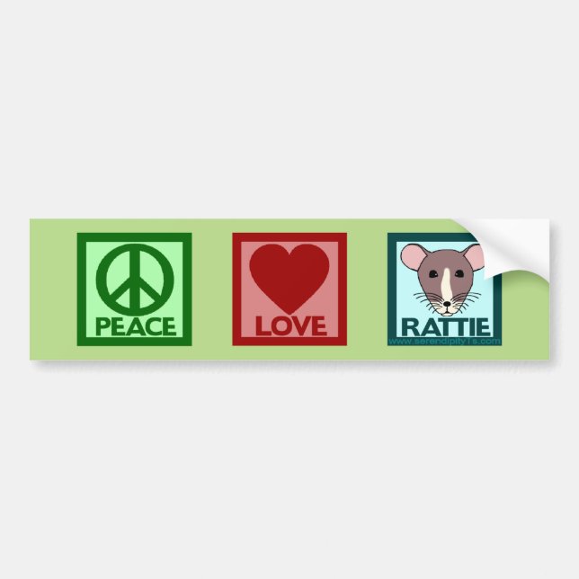 Autocollant De Voiture Amour Rattie de paix (Devant)