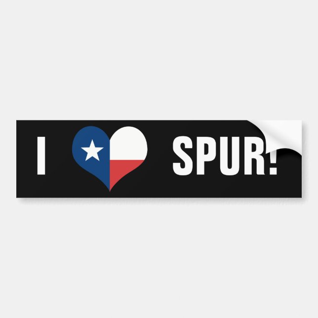 AUTOCOLLANT DE VOITURE AMOUR SPUR, TX (Devant)