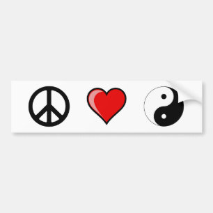 Autocollant De Voiture Amour Yin Yang de paix