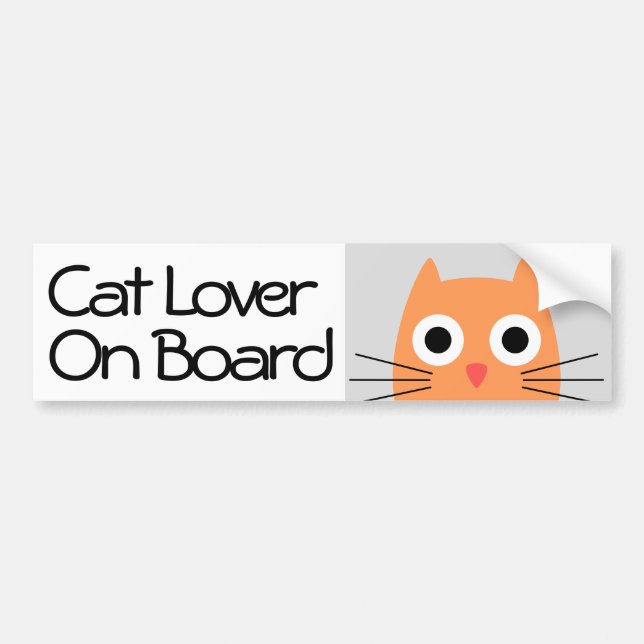 Autocollant De Voiture Amoureux des chats fou à bord (Devant)