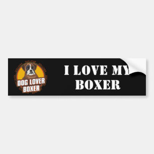 Autocollant De Voiture Amoureux des chiens de boxeur