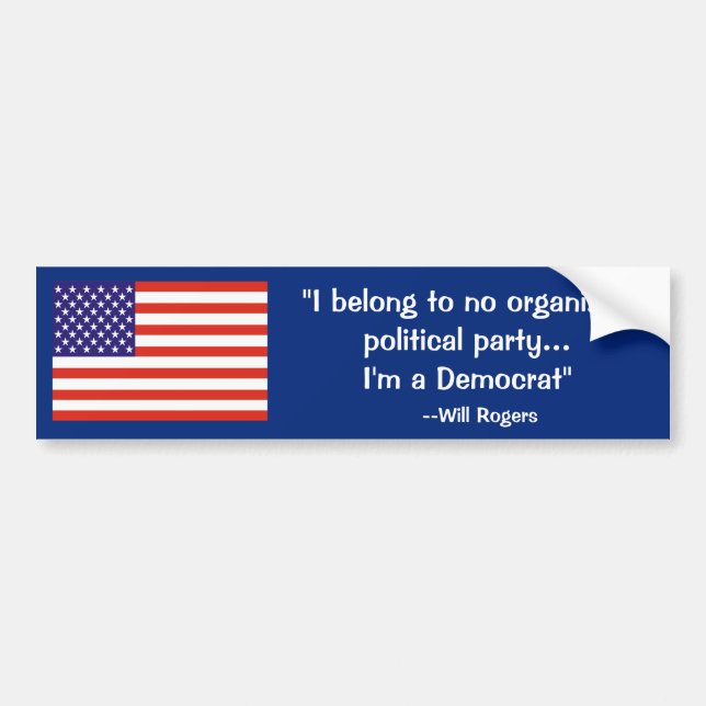 Autocollant De Voiture Amusant Will Rogers Bumper Sticker (Devant)