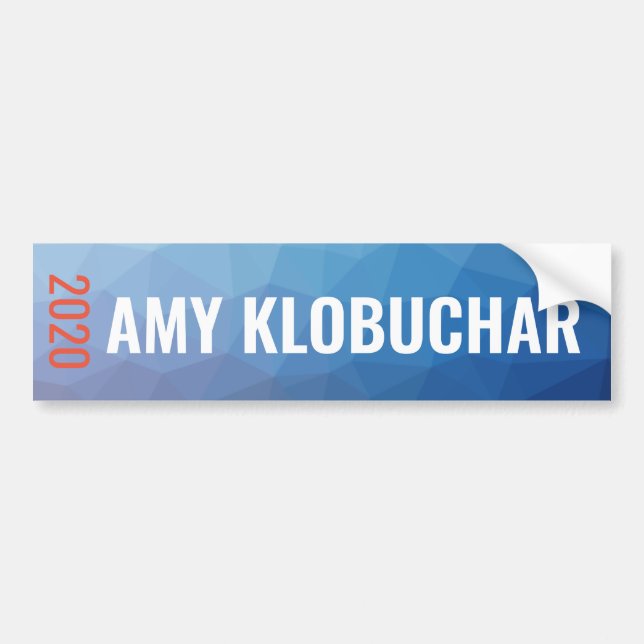 Autocollant De Voiture Amy Klobuchar 2020 géométriques bleus (Devant)