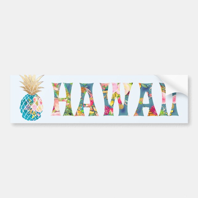 Autocollant De Voiture Ananas PixDezines Hawaii (Devant)
