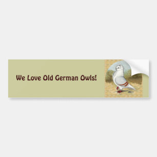 Autocollant De Voiture Ancien Chien allemand Pigeon dans la ronde