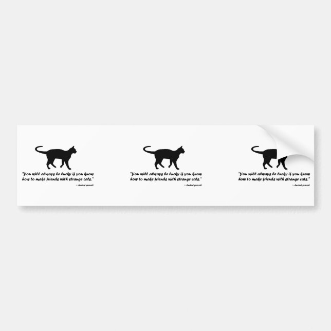 Autocollant De Voiture Ancien proverbe de chat (Devant)
