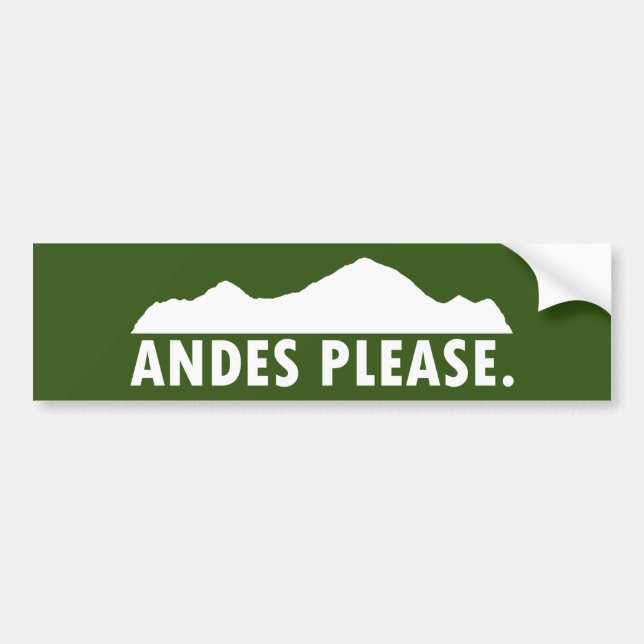 Autocollant De Voiture Andes S'Il Vous Plaît (Devant)