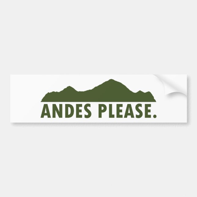Autocollant De Voiture Andes S'Il Vous Plaît (Devant)
