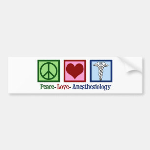 Autocollant De Voiture Anesthésiologie Peace Love