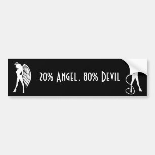 Autocollant De Voiture Ange de 20%, diable de 80%