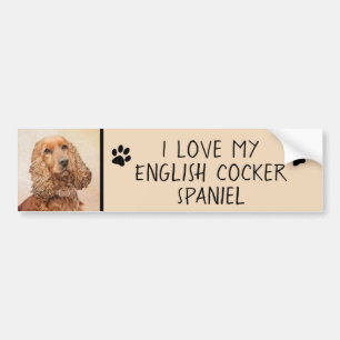 Autocollant De Voiture Anglais Cocker Peinture Espagnole - Art Chien orig