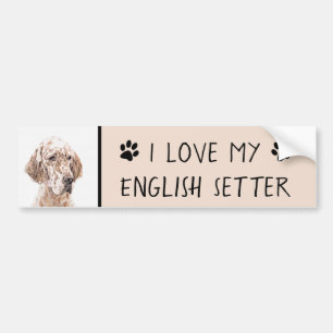 Autocollant De Voiture Anglais Setter Orange Belton Peinture Chien Art