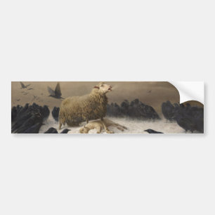 Autocollant De Voiture Anguish: Sheep with a Dead Lamb