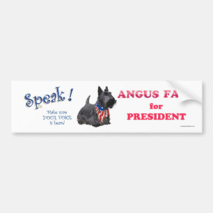 Autocollant De Voiture Angus Fala, PRÉSIDENT