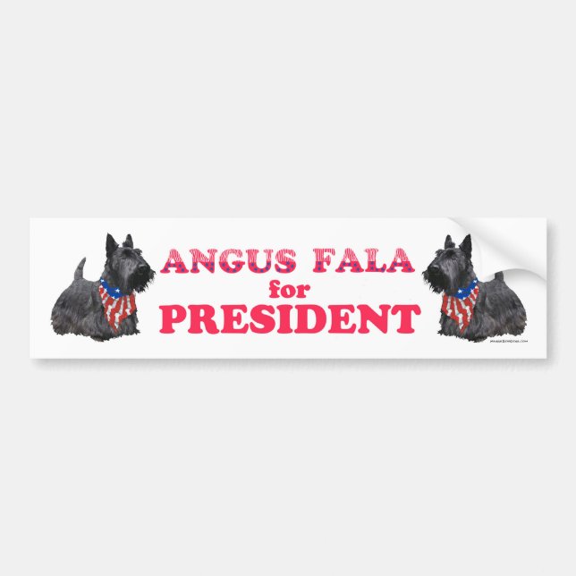 Autocollant De Voiture Angus Fala, PRÉSIDENT (Devant)