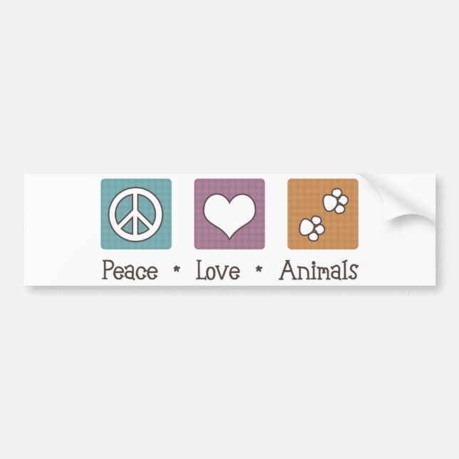 Autocollant De Voiture Animaux d'amour de paix (deux pattes) (Devant)