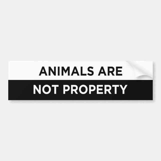 Autocollant De Voiture animaux ne sont pas propriété végétalien (Devant)