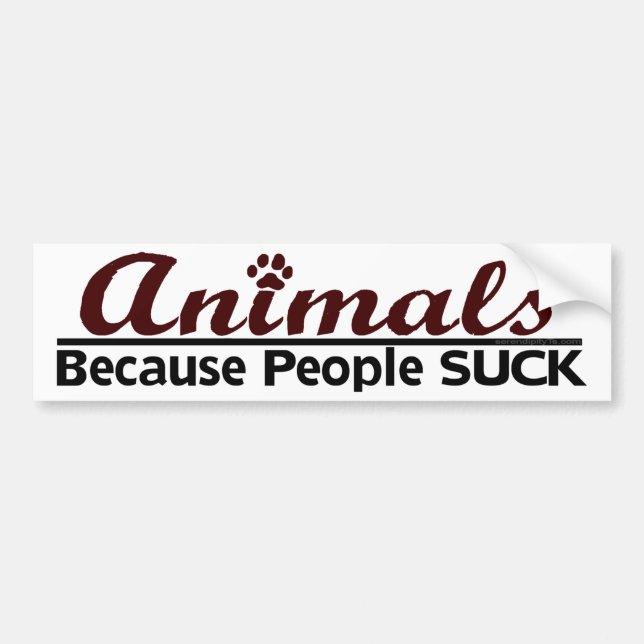 Autocollant De Voiture Animaux puisque les gens sucent (Devant)