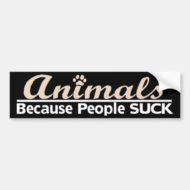 Autocollant De Voiture Animaux puisque les gens sucent (Devant)
