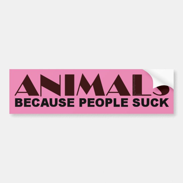 Autocollant De Voiture Animaux puisque les gens sucent (Devant)