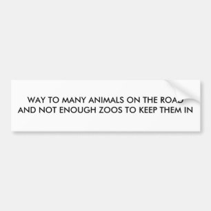AUTOCOLLANT DE VOITURE ANIMAUX SUR LA ROUTE/ZOO HUMOUR BULLETIN