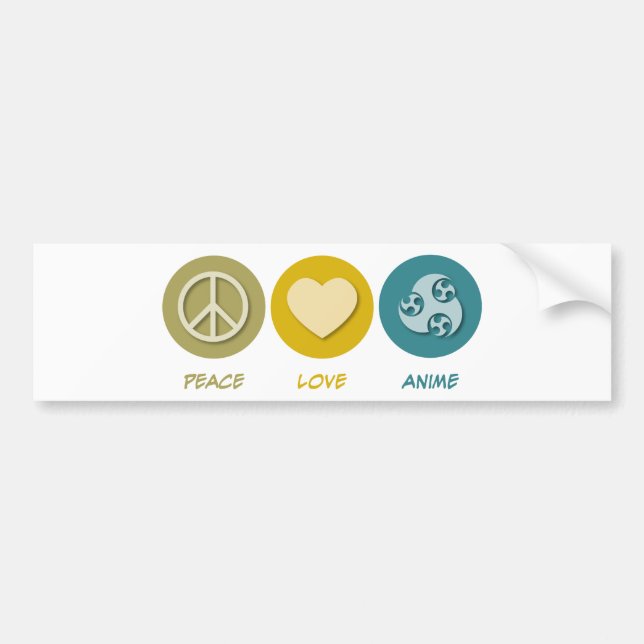 Autocollant De Voiture Anime d'amour de paix (Devant)