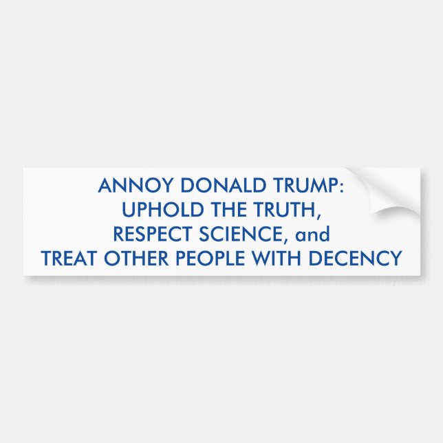 AUTOCOLLANT DE VOITURE ANNOY DONALD TRUMP (Devant)